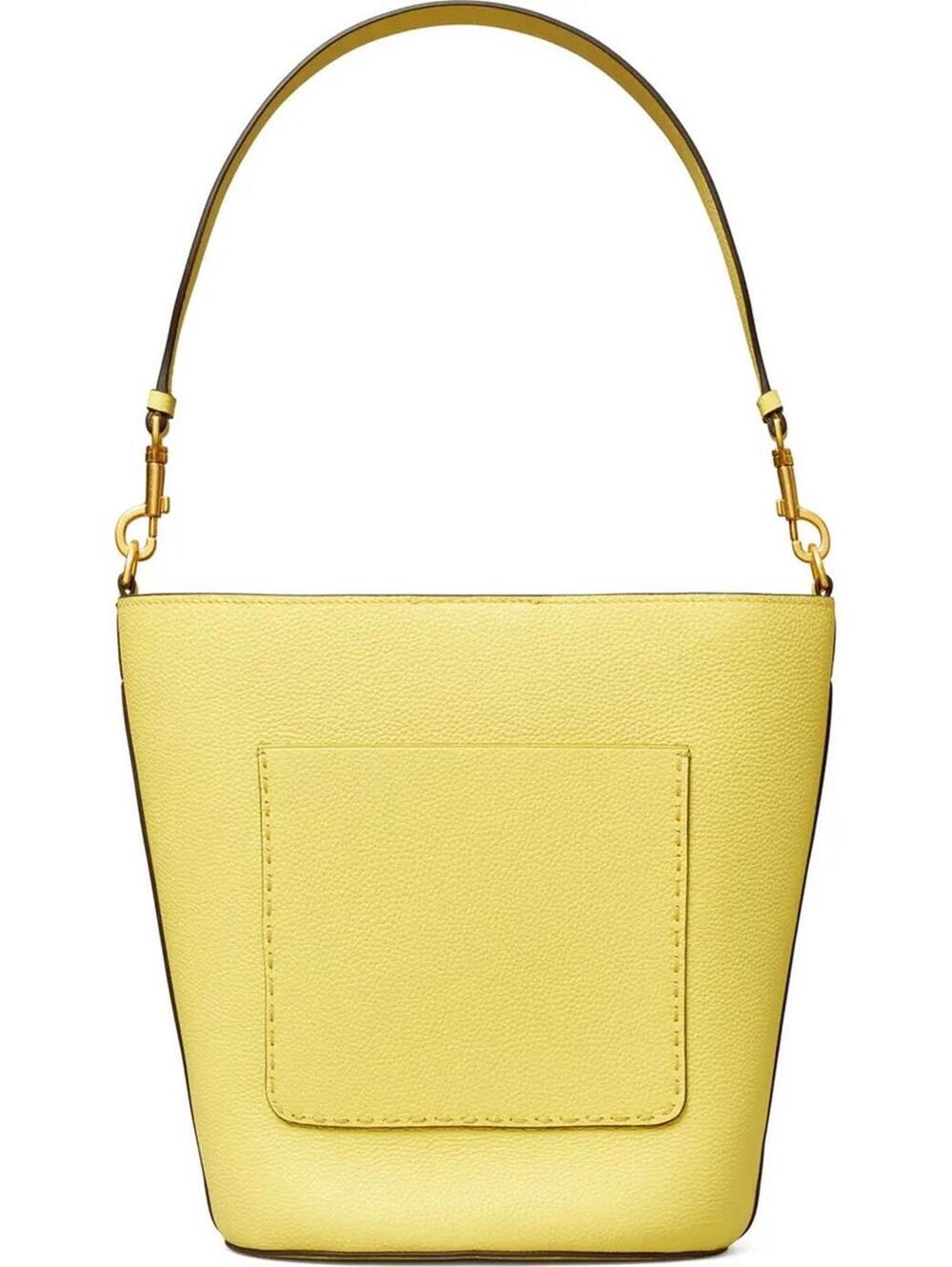 Tory Burch McGraw Leather Bucket Bag Vintage Yellow NWT FLAW - Picture 3 of 9